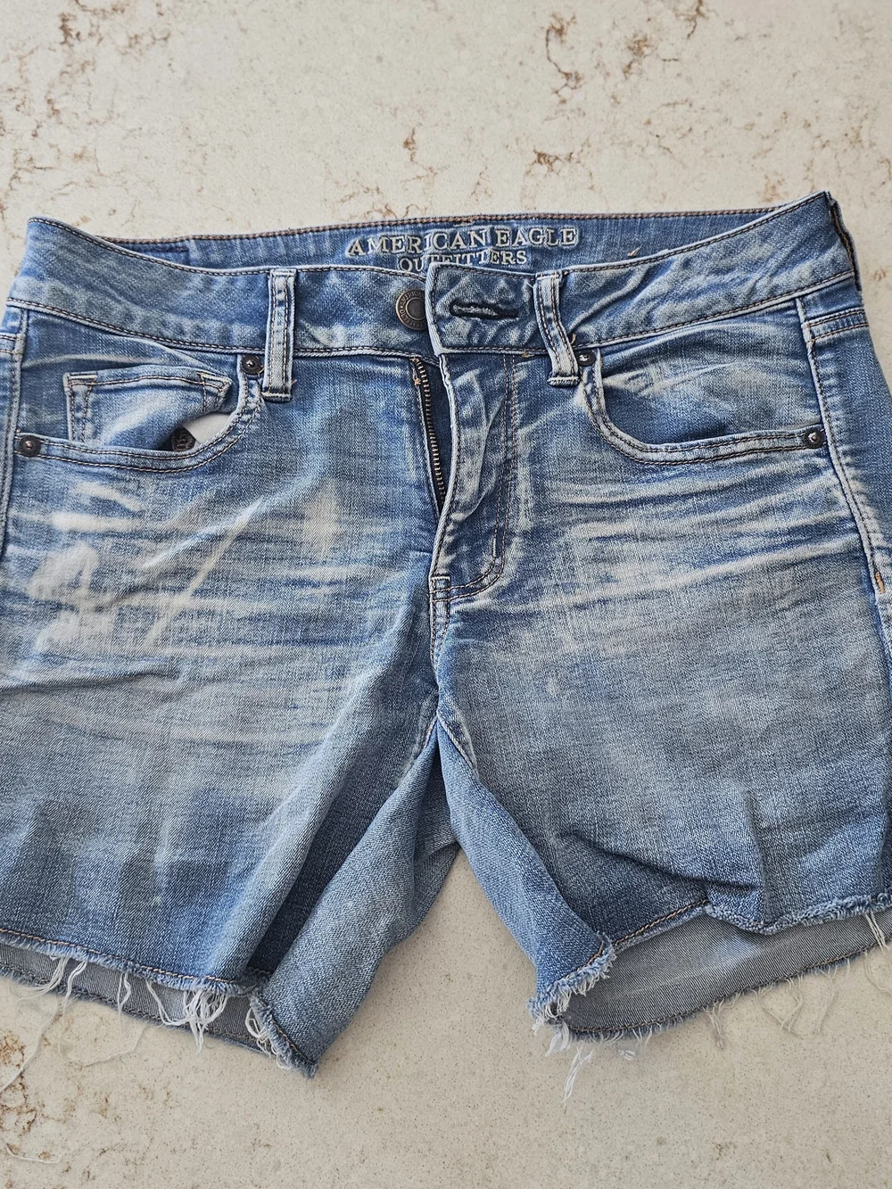 American Eagle Outfitters Blue Super Stretch Jean Shorts